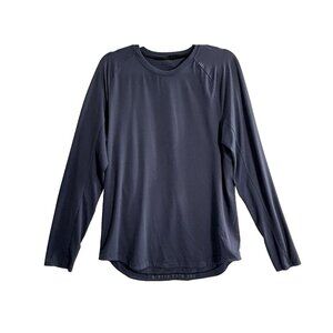 LULULEMON Men Better Each Day Long Sleeve Tee Sz L Blue Athletic Run 2-12